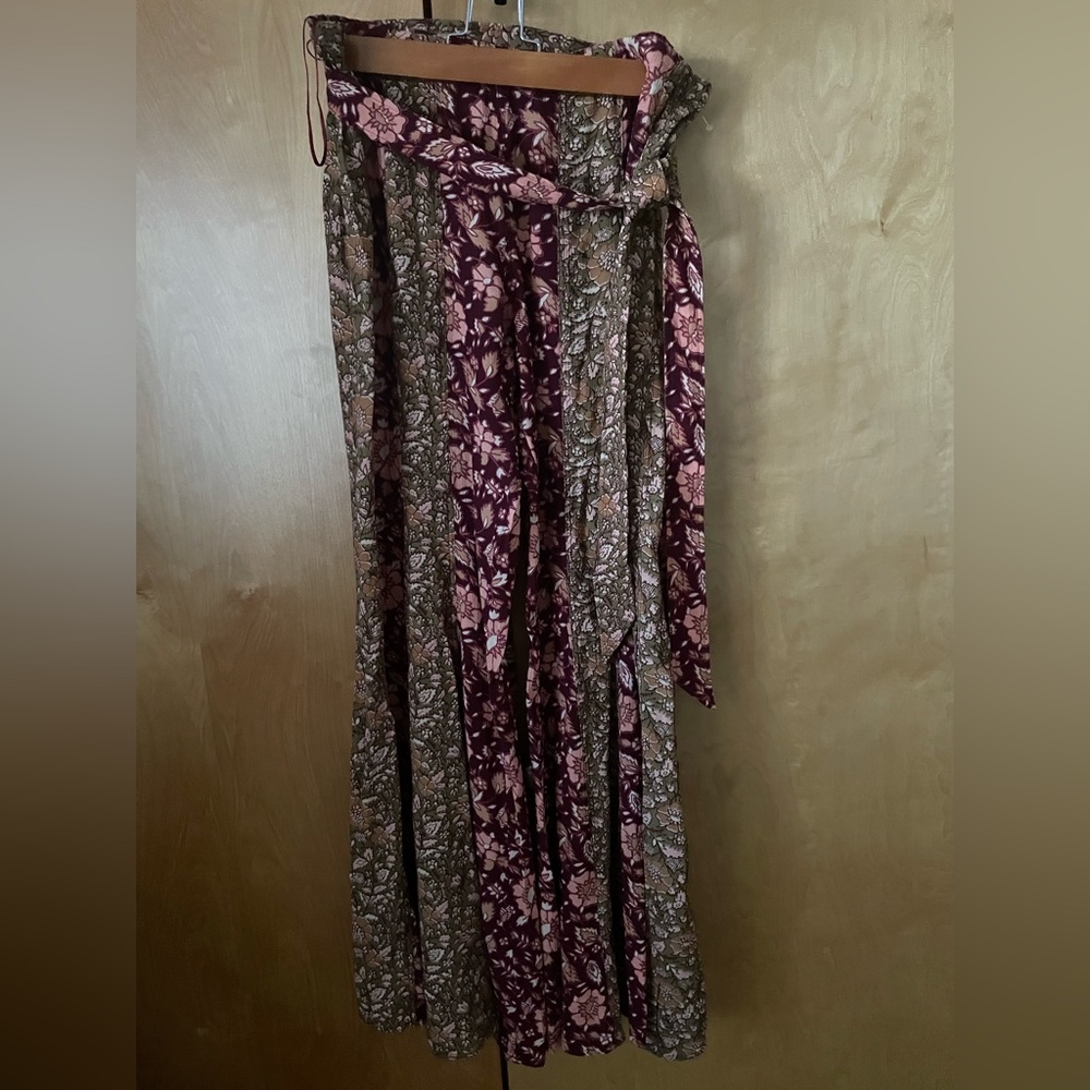 NWOT! Free People Bali Boho flare pants. Color multi reds and greens. Sizes: M,L - Picture 6 of 14